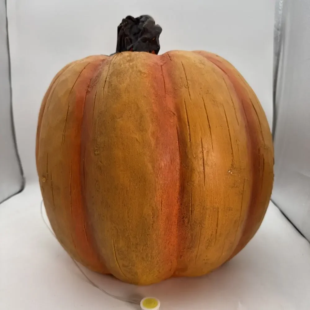 15” Lighted Color Changing Led Eyes Jack-O’-Lantern Old Time Pottery In Orig Box